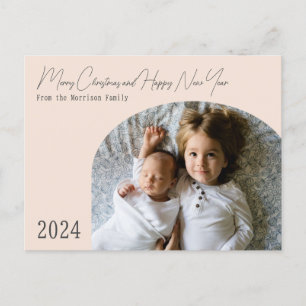 Tarjeta de Navidad de arco moderno boho chic