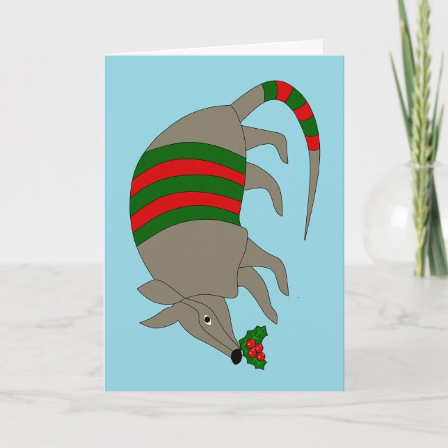 Tarjeta de Navidad de Armadillo (Anverso)