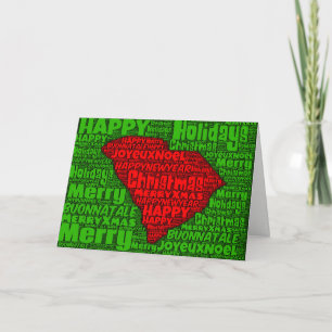 Tarjeta de Navidad de arte con palabras del mapa d