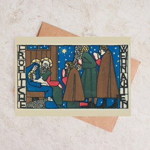 Tarjeta de Navidad de arte de escena de Natividad