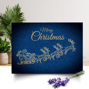 Tarjeta de Navidad de Arte de Línea Dorada Moderna