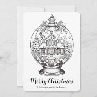 Tarjeta de Navidad de arte de Navidad de globo de