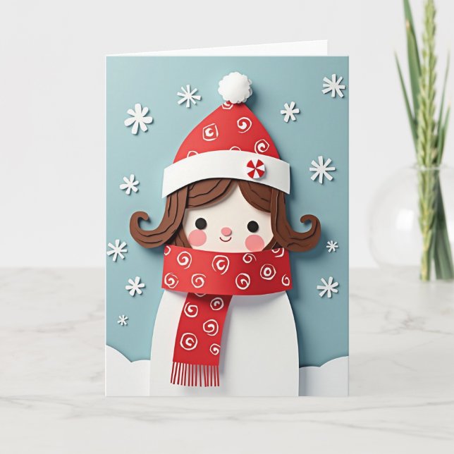 Tarjeta de Navidad de Arte de Papel (Anverso)