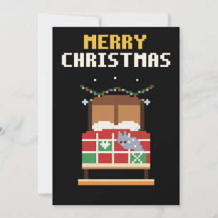 Tarjeta de Navidad de Arte en Píxeles de Dormitori