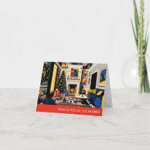 Tarjeta de Navidad de Arte Pop de la Nueva Ola de