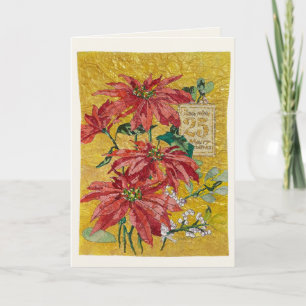 Tarjeta de Navidad de Arte Puro con Flor de Nocheb