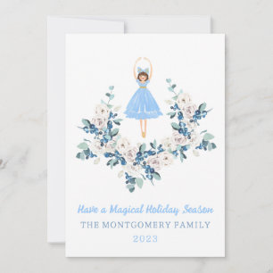 Tarjeta de Navidad de Bailarina Cascanueces Flor