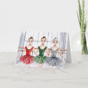 Tarjeta de Navidad de Baile de Bailarina