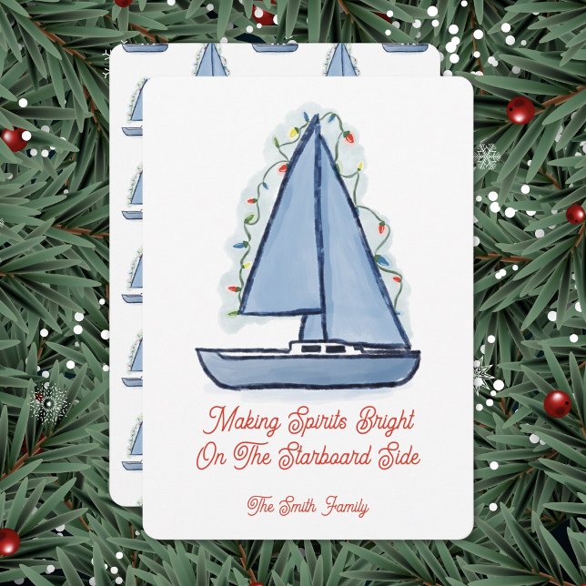 Tarjeta de Navidad de barco de vela (Subido por el creador)