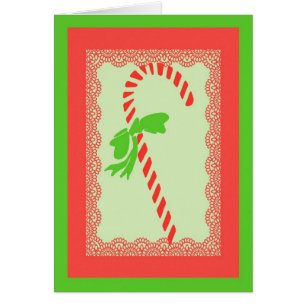 Tarjeta de Navidad de Bastón de Caramelo