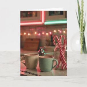 Tarjeta de Navidad de Bastón de Caramelo Acogedor
