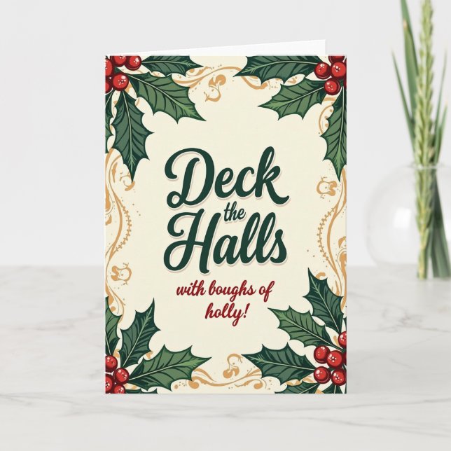 Tarjeta de Navidad de Bayas Brillantes (Anverso)