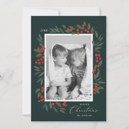 Tarjeta de Navidad de Bayas de Navidad