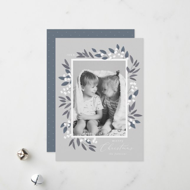 Tarjeta de Navidad de Bayas de Navidad (Anverso/Reverso In Situ)