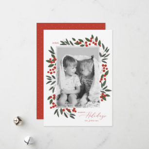Tarjeta de Navidad de Bayas de Navidad