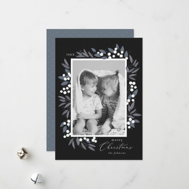 Tarjeta de Navidad de Bayas Navideñas (Anverso/Reverso In Situ)