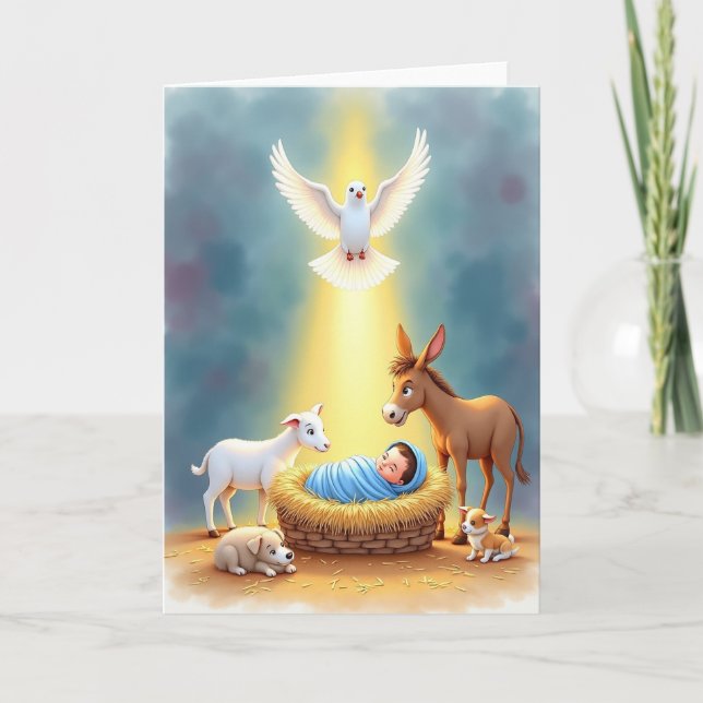Tarjeta de Navidad de Bebé Pacífico (Anverso)