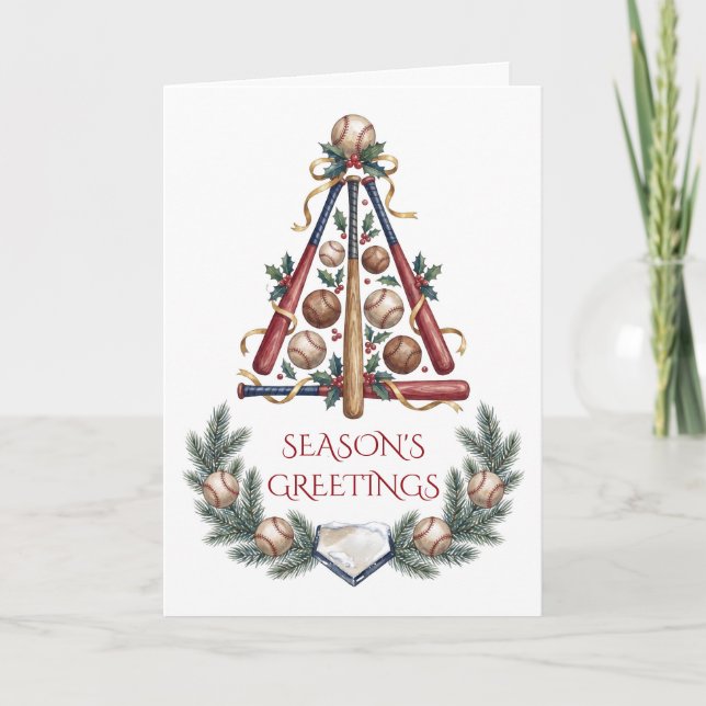 Tarjeta de Navidad de béisbol (Anverso)