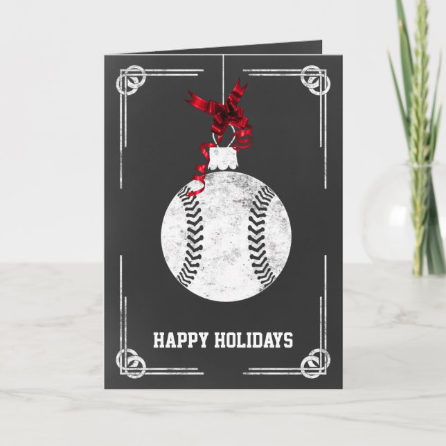 Tarjeta de Navidad de béisbol (Anverso)