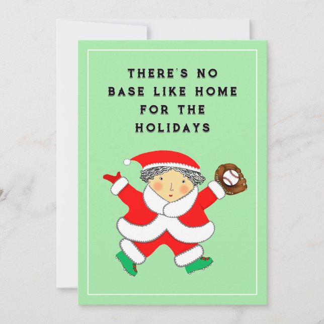 Tarjeta de Navidad de béisbol (Anverso)