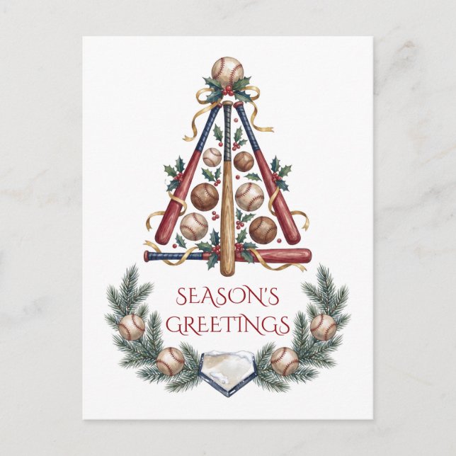 Tarjeta de Navidad de béisbol (Anverso)