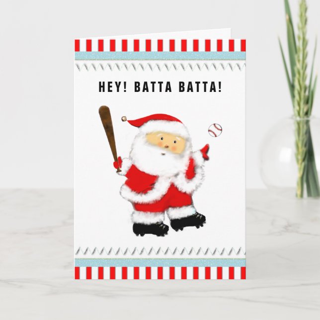 Tarjeta de Navidad de béisbol Felicitación de Navi (Anverso)