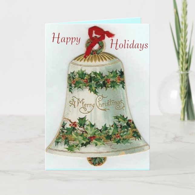 Tarjeta de Navidad de Bell del Victorian (Anverso)
