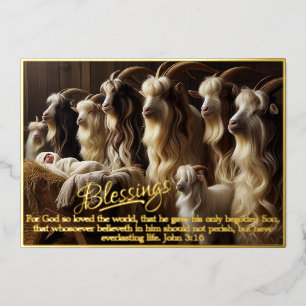 Tarjeta de Navidad de Bendiciones Foil