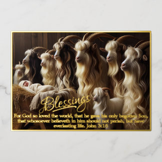Tarjeta de Navidad de Bendiciones Foil