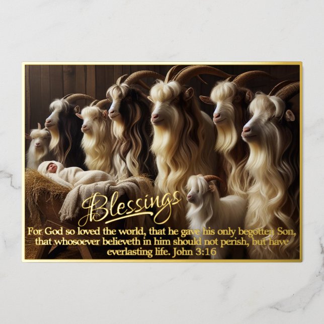 Tarjeta de Navidad de Bendiciones Foil (Anverso)