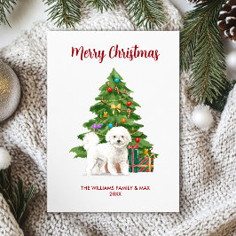 Tarjeta de Navidad de Bichon Frise