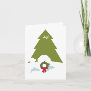 ¡Tarjeta de Navidad de Bichon Frise - alegría!