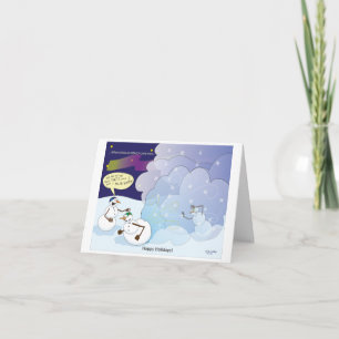 Tarjeta de Navidad de Blizzard de Muñeco de Nieve