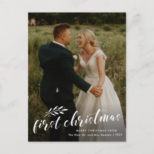 Tarjeta de Navidad de Boda con Foto de Presupuesto