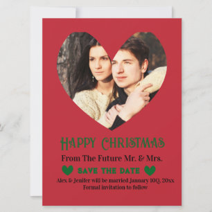 Tarjeta de Navidad de Boda para Guardar la Fecha