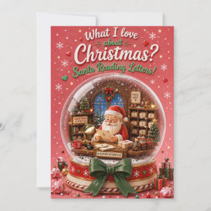 Tarjeta de Navidad de Bola de Nieve de Santa Leyen