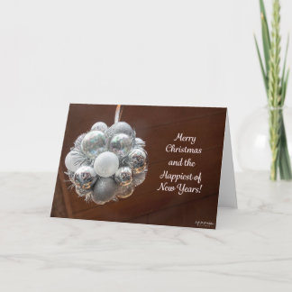 Tarjeta de Navidad de Bolas de Plata