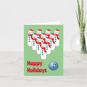 Tarjeta de Navidad de Bolos de Muñecos de Nieve Do