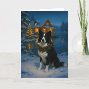 Tarjeta de Navidad de Border Collie