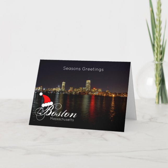 Tarjeta de Navidad de Boston Massachusetts (Anverso)