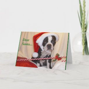 Tarjeta de Navidad de Boston Terrier