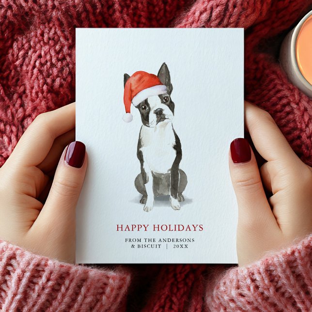Tarjeta de Navidad de Boston Terrier (Boston Terrier Christmas Card)
