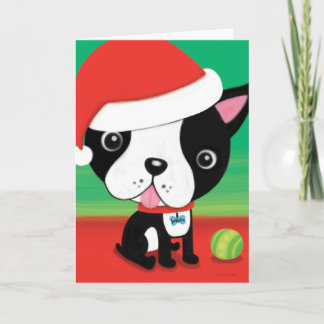 Tarjeta de Navidad de Boston Terrier