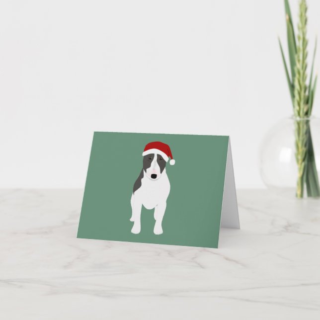 Tarjeta de Navidad de Bull Terrier (Anverso)