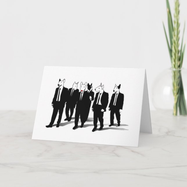 Tarjeta de Navidad de bull terrier Rudolph del (Anverso)