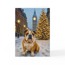 Tarjeta de Navidad de Bulldog