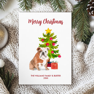 Tarjeta de Navidad de Bulldog Inglés