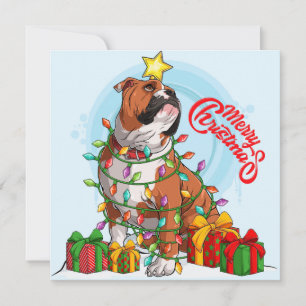 Tarjeta de Navidad de Bulldog Inglés