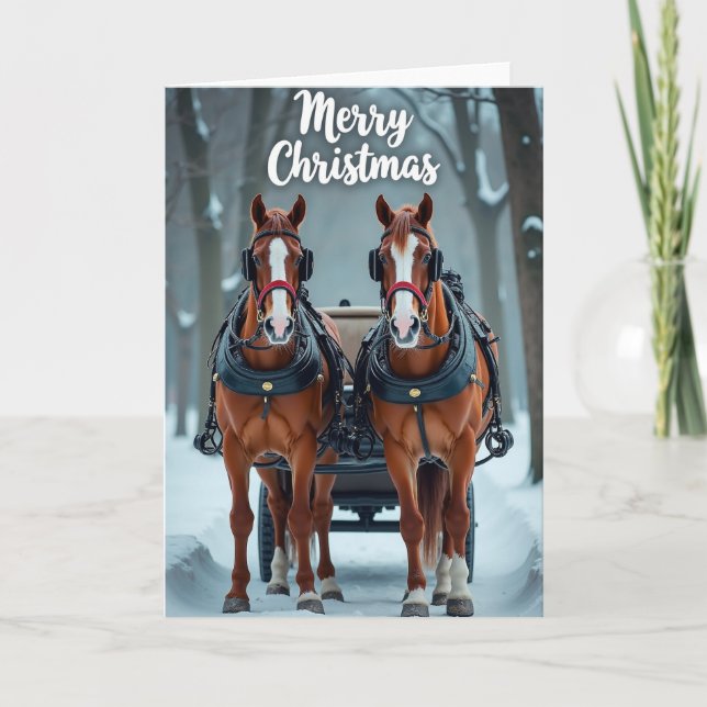 Tarjeta de Navidad de Caballo Caprichosa (Anverso)