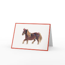 Tarjeta de Navidad de caballo en miniatura